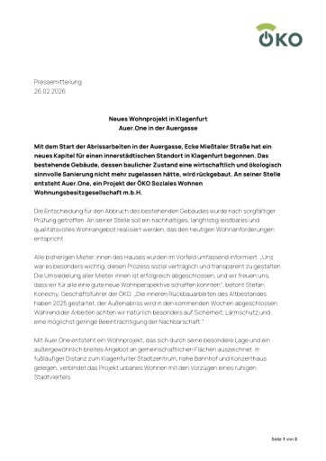 Vorschau Bild von Pressemitteilung: Auer.One in Klagenfurt