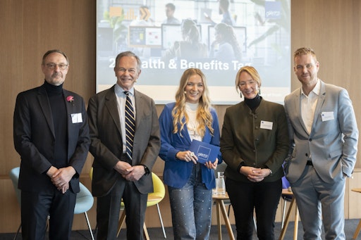 V.l.n.r.: Joachim Schuller Competence Center Manager Health &
Benefits | Andreas Treichl Vorstand des Aufsichtsrats der ERSTE
Stiftung | Jacqueline Knollmayr Moderation | Sarah Spiekermann-Hoff
Leiterin des Instituts für Wirtschaftsinformatik und Digitalisierung
an der WU Wien | Andreas Schmitt Vorstand GrECo International AG