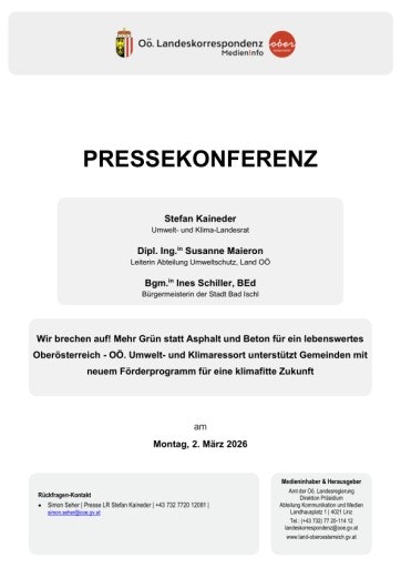 Vorschau Bild von Unterlage zur Pressekonferenz
