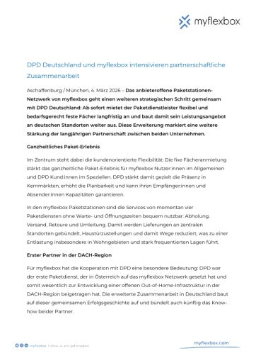 Vorschau Bild von Pressemitteilung als PDF