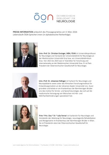 Vorschau Bild von Presse-Inf CVs Sprecher:innen ÖGN Pressegespräch Gehirngesundheit 2026