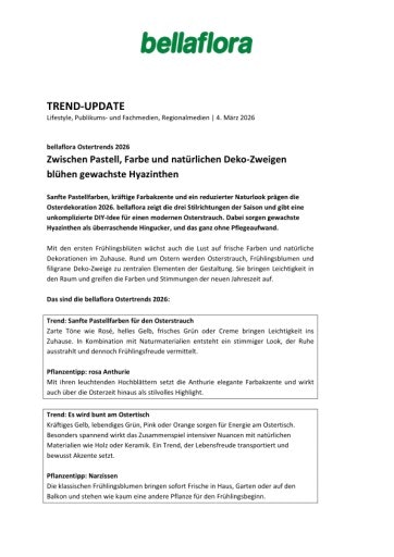 Vorschau Bild von bellaflora Ostertrends 2026: Zwischen Pastell, Farbe und natürlichen Deko-Zweigen blühen gewachste Hyazinthen