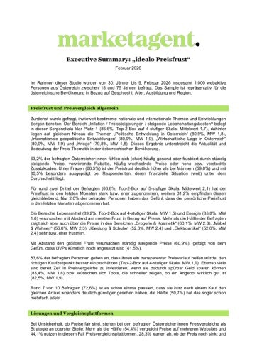 Vorschau Bild von Im Rahmen dieser Studie wurden von 30. Jänner bis 9. Februar 2026 insgesamt 1.000 webaktive Personen aus Österreich zwischen 18 und 75 Jahren befragt. Das Sample ist repräsentativ für die österreichische Bevölkerung in Bezug auf Geschlecht, Alter, Ausbildung und Region.