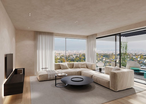 Vorschau Bild von Großzügige Fensterflächen bieten beeindruckende Ausblicke über
Wien und unterstreichen den einzigartigen Charakter des Projekts.