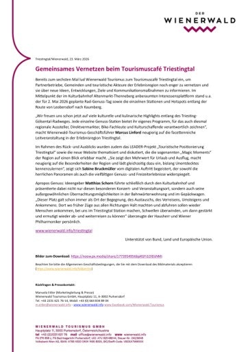 Vorschau Bild von Presseinformation Tourismuscafe
