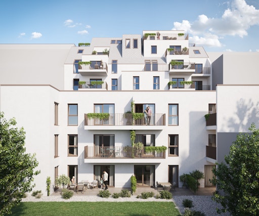 Die Energieversorgung der 40 Mietwohnungen mit 2- bis 4-Zimmern
und Wohnnutzflächen von rund 34 bis 92 m² erfolgt durch eine
Wärmepumpenanlage sowie eine PV-Anlage. Alle Wohnungen verfügen über
Freiflächen, wie Balkon, Loggia oder Eigengärten. Die Fertigstellung
ist Ende 2027 geplant.