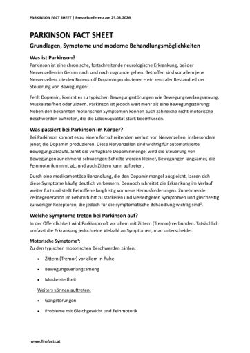 Vorschau Bild von Parkinson-Factsheet