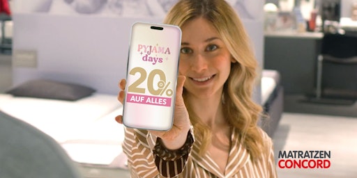 "Matratzen Concord Pyjama Days" am 27. und 28. März // Weiterer
Text über ots und www.presseportal.de/nr/182229 / Die Verwendung
dieses Bildes für redaktionelle Zwecke ist unter Beachtung aller
mitgeteilten Nutzungsbedingungen zulässig und dann auch honorarfrei.
Veröffentlichung ausschließlich mit Bildrechte-Hinweis.