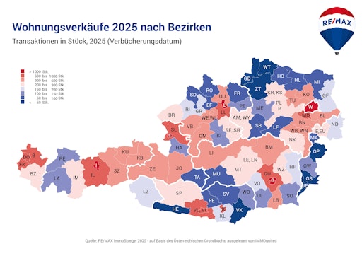 RE/MAX-ImmoSpiegel: Eigentumswohnungsmarkt 2025  auf Basis aller (!) Eintragungen im amtlichen Grundbuch