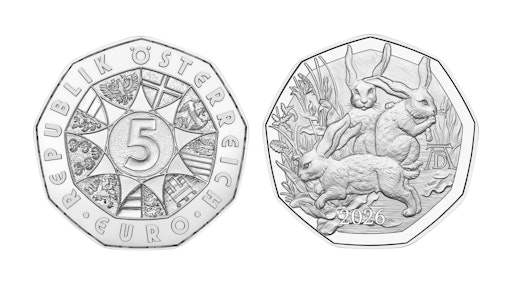 Die Ostermünze Dürers Hasentrio ist sowohl in gewohnter hoher
Silberqualität (AG 925) als auch Kupfer zu erwerben.