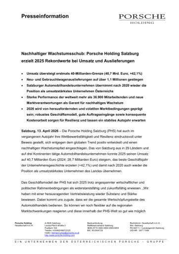 Vorschau Bild von Porsche Holding Salzburg Geschäftsjahr 2025