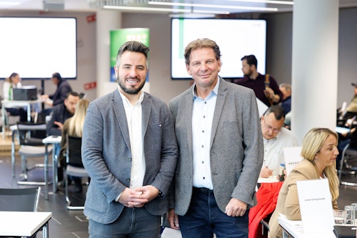 Faruk Çelebi, AMS Abteilungsleiter Service für Unternehmen
Jägerstraße und Verbund, und Wolfgang Böhm, Obmann der Wiener
Transporteure