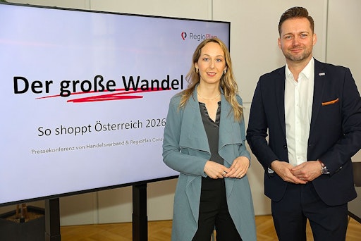 Romina Jenei (RegioPlan) und Rainer Will (Handelsverband) im
Presseclub Concordia