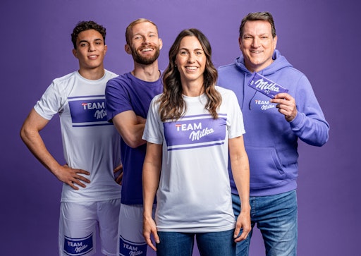 Team Milka: v.l. Jakob Pokorny, Konrad Laimer, Viki Schnaderbeck,
Andi Herzog