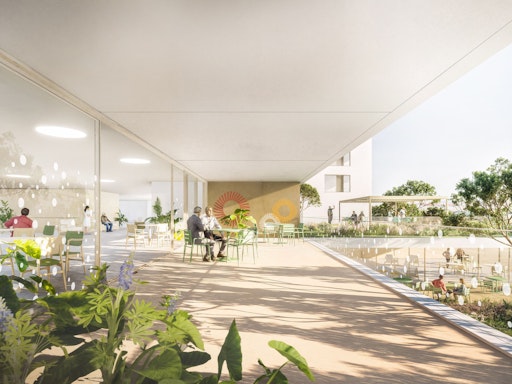  Die großzügige Terrasse des Haus Haidehof lädt künftig zum
Verweilen und Zusammensein ein.