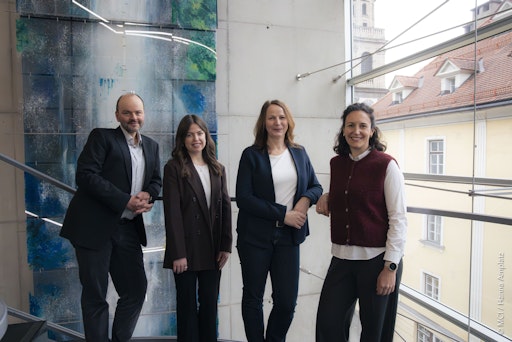  FuturesComp-Autor:innen des MCI UNESCO Chairs, v.l.: Oliver Som,
Julia Vögele, Antje Bierwisch, Juliana Pattermann-Gunsch ©MCI/Hanna
Amplatz