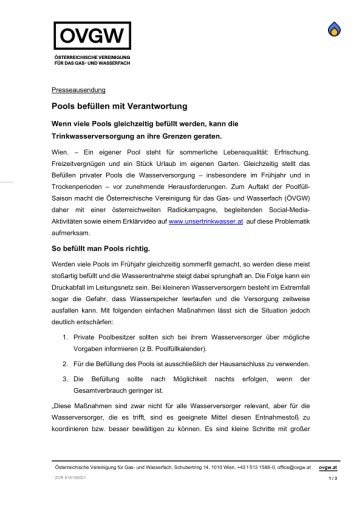 Vorschau Bild von Presseaussendung