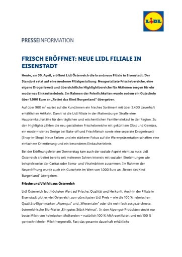 Vorschau Bild von Presseaussendung