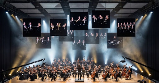 Orchester mit Liveeinspielungen