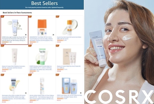 COSRX Ultra Light Invisible Sun Cream SPF 50 secures the No.1
spot on Amazon Germany's Sunscreens Best Sellers list // Weiterer
Text über ots und www.presseportal.de/nr/169350 / Die Verwendung
dieses Bildes für redaktionelle Zwecke ist unter Beachtung aller
mitgeteilten Nutzungsbedingungen zulässig und dann auch honorarfrei.
Veröffentlichung ausschließlich mit Bildrechte-Hinweis.