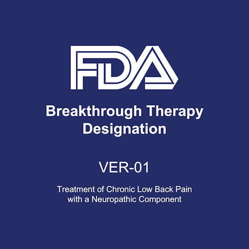 zur Behandlung chronischer Kreuzschmerzen. Das
Biopharmaunternehmen VERTANICAL hat heute bekannt gegeben, dass die
US-amerikanische Arzneimittelbehörde FDA den Arzneimittelkandidaten
VER-01 als "Breakthrough Therapy" eingestuft hat. // Weiterer Text
über ots und www.presseportal.de/nr/155662 / Die Verwendung dieses
Bildes für redaktionelle Zwecke ist unter Beachtung aller
mitgeteilten Nutzungsbedingungen zulässig und dann auch honorarfrei.
Veröffentlichung ausschließlich mit Bildrechte-Hinweis.