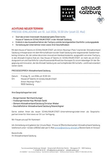Presse-Einladung Altstadtverband Salzburg
