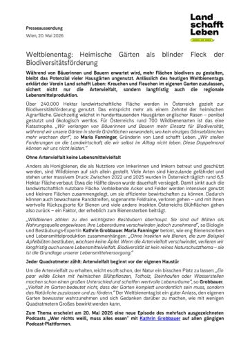 Vorschau Bild von Presseaussendung Land schafft Leben