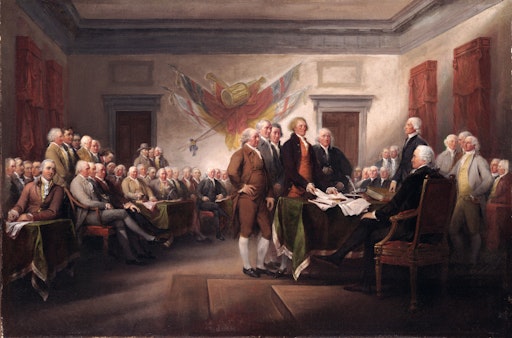 Vorschau Bild von Übergabe des Entwurfs der Unabhängigkeitserklärung 1776, u.a.
verfasst von Benjamin Franklin und Thomas Jefferson. // Weiterer
Text über ots und www.presseportal.de/nr/9021 / Die Verwendung
dieses Bildes für redaktionelle Zwecke ist unter Beachtung aller
mitgeteilten Nutzungsbedingungen zulässig und dann auch honorarfrei.
Veröffentlichung ausschließlich mit Bildrechte-Hinweis.