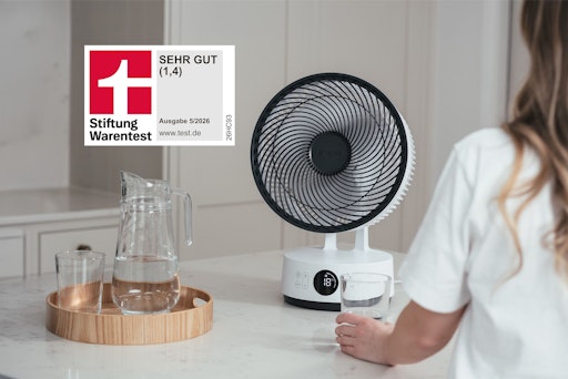 Bestes und einziges Ergebnis mit der Note "sehr gut" im aktuellen
Ventilatoren-Test 06/2026 - zugleich die beste Bewertung, die
Stiftung Warentest jemals für einen Ventilator vergeben hat. //
Weiterer Text über ots und www.presseportal.de/nr/182645 / Die
Verwendung dieses Bildes für redaktionelle Zwecke ist unter
Beachtung aller mitgeteilten Nutzungsbedingungen zulässig und dann
auch honorarfrei. Veröffentlichung ausschließlich mit
Bildrechte-Hinweis.