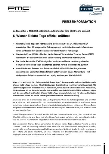 Vorschau Bild von Presseaussendung 6. Wiener Elektro Tage offiziell eröffnet