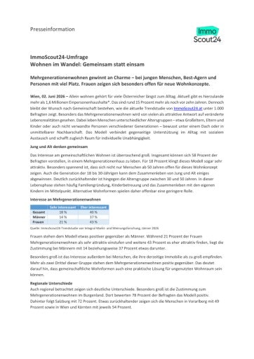 Vorschau Bild von ImmoScout24-Umfrage: Mehrheit offen für Mehrgenerationenwohnen
