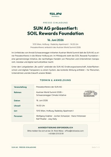 Vorschau Bild von SUN AG präsentiert: SOIL Rewards Foundation