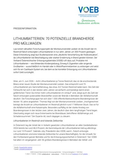 Vorschau Bild von Presseinformation