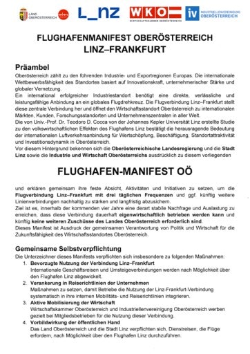 Vorschau Bild von Flughafen Manifest OÖ