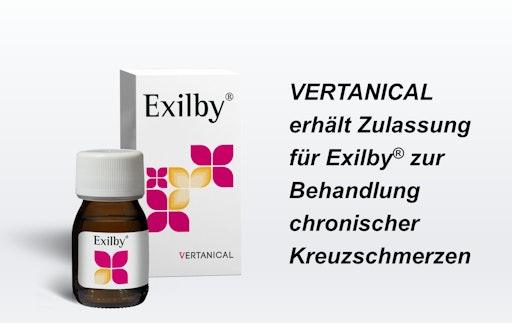 Vorschau Bild von Das Münchner Biopharmaunternehmen Vertanical hat nun für das
Arzneimittel Exilby® in Deutschland die Zulassung zur Behandlung
chronischer Kreuzschmerzen erhalten. // Weiterer Text über ots und
www.presseportal.de/nr/155662 / Die Verwendung dieses Bildes für
redaktionelle Zwecke ist unter Beachtung aller mitgeteilten
Nutzungsbedingungen zulässig und dann auch honorarfrei.
Veröffentlichung ausschließlich mit Bildrechte-Hinweis.