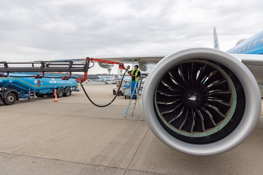 KLM führt einen Demonstrationsflug mit in Deutschl