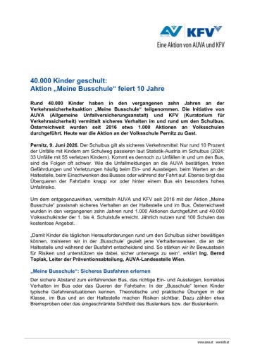 Vorschau Bild von Presseaussendung 10 Jahre "Meine Busschule"