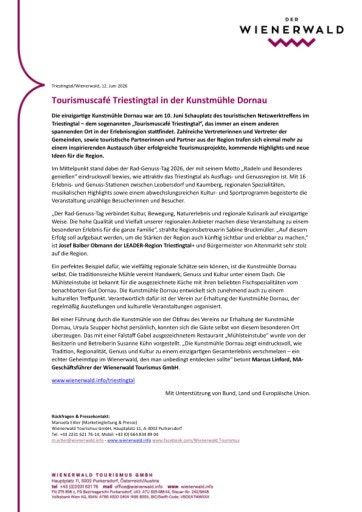 Vorschau Bild von Presseinformation Tourismuscafé Triestingtal