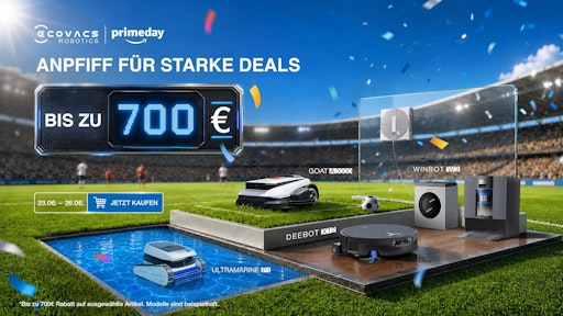 Early Prime Day bei ECOVACS // Weiterer Text über ots und
www.presseportal.de/nr/114369 / Die Verwendung dieses Bildes für
redaktionelle Zwecke ist unter Beachtung aller mitgeteilten
Nutzungsbedingungen zulässig und dann auch honorarfrei.
Veröffentlichung ausschließlich mit Bildrechte-Hinweis.