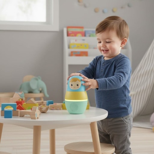 Bildschirmfrei eine Sprache lernen: Ein Kind spielt mit Plappi,
dem sprachgesteuerten, bildschirm- und kamerafreien Lernbegleiter
des Wiener EdTech-Start-ups. (Bild: Plappi, honorarfrei)