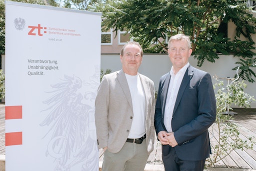 Ziviltechnikerkammer-Präsident Rainer Wührer (rechts im Bild) und
Vizepräsident Helmut Wackenreuther