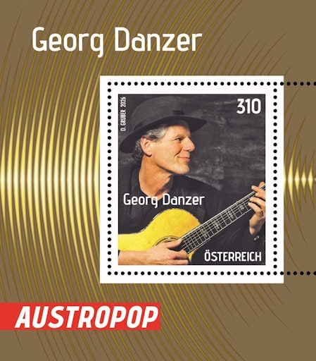 Sonderbriefmarke der Serie "Austropop" mit Georg Danzer