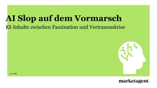 Pressecharts zur Online-Studie "AI Slop auf dem Vormarsch: KI-Inhalte zwischen Faszination und Vertrauenskrise"