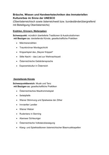 Vorschau Bild von Liste Immaterielles Kulturerbe OÖ