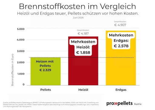 Vorschau Bild von Fossil zu heizen bedeutet teuer zu heizen. Mit Pellets kann enorm
gespart werden.