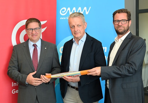Bürgermeister Dr. Andreas Rabl (Aufsichtsratsvorsitzender eww
ag), Alfred Pufitsch (CEO öGIG), Florian Niedersüß
(Vorstandsvorsitzender eww ag)