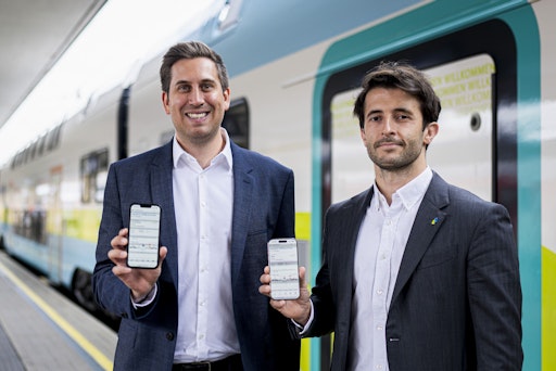 Staatssekretär für Digitalisierung im Bundeskanzleramt Alexander
Pröll und Westbahn-Geschäftsführer Marco Ramsbacher