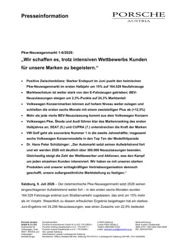Vorschau Bild von Pkw-Neuwagenmarkt 1-6/2026