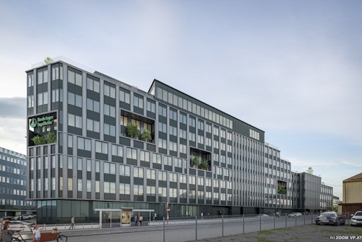 Vorschau Bild von [VISUALISIERUNG:] Im Herbst 2027 soll das neue Verwaltungsgebäude
von Boehringer Ingelheim in Betrieb genommen werden.