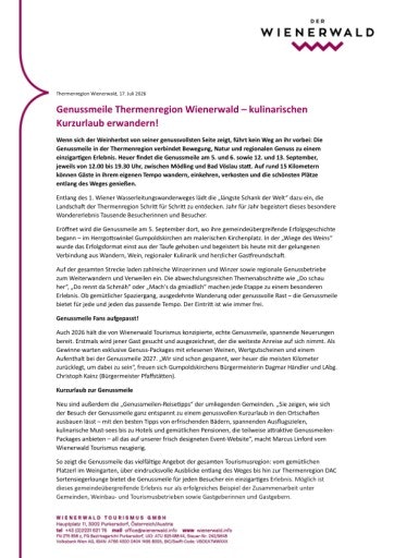 Vorschau Bild von Presse Ankündigung Genussmeile 2026